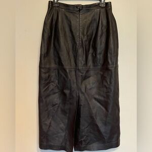Pendleton | Dark Chocolate Brown 100% Shell Leather Skirt | Size 8